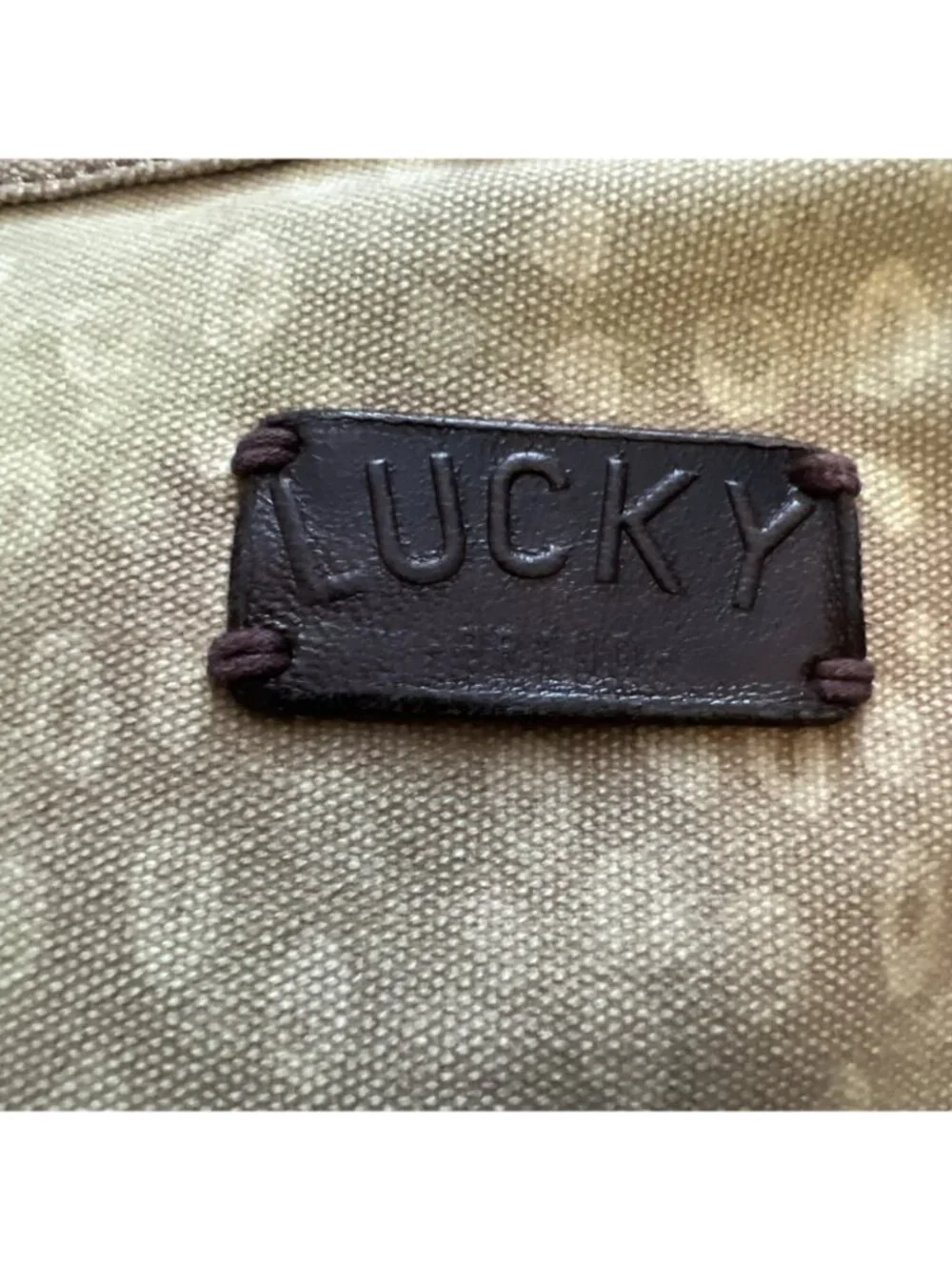 vtg y2k Lucky Brand large hobo leather/canvas anymal print ombre dyed bag